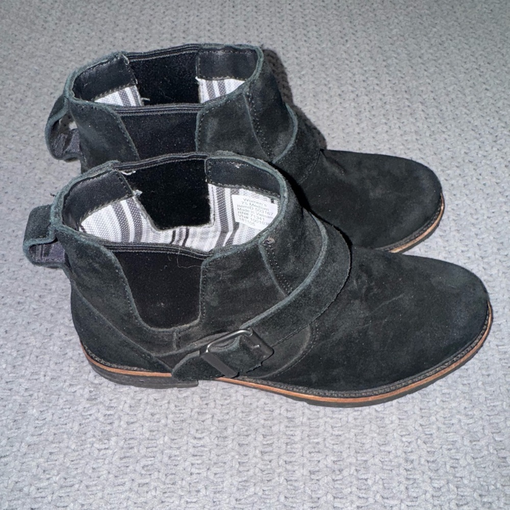 L. L. Bean Women's Suede Short Boot with Buckle Detail 7.5